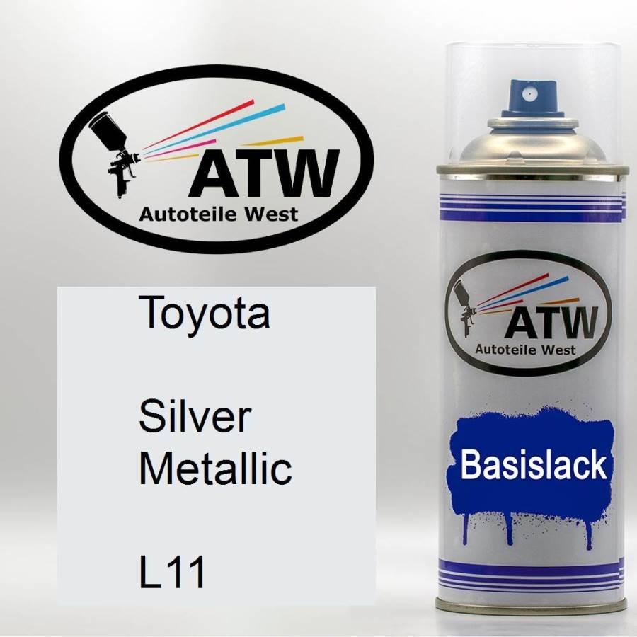 Toyota, Silver Metallic, L11: 400ml Sprühdose, von ATW Autoteile West.